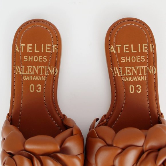 NEW VALENTINO GARAVANI Atelier Floral Leather Slides – Elegant Summer Statement - Picture 9 of 14